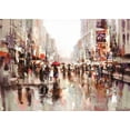 thumbnail image 2 of Heighton, Brent 32x24 Gold Ornate Wood Framed with Double Matting Museum Art Print Titled - City Rain 2, 2 of 4