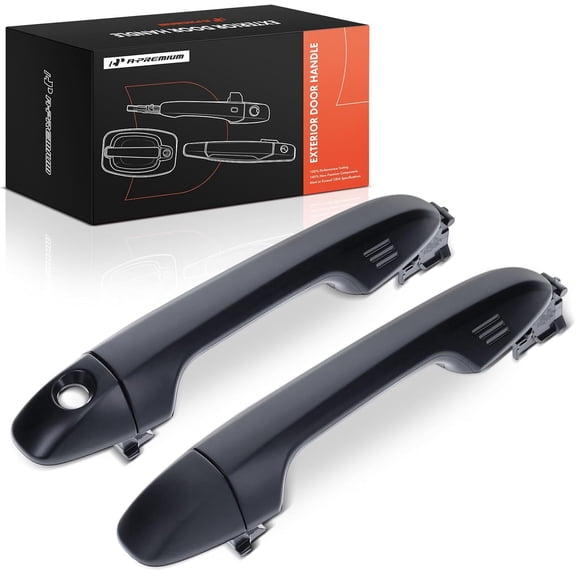 A-Premium Outside Exterior Door Handles Compatible with Toyota Tacoma 2016-2023, Highlander 2014-2019, Primed Black, 2-PC Set, Front Driver and Passenger Side