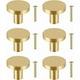 thumbnail image 1 of Perillas de cajón de tocador redondas de latón macizo, elegantes perillas de gabinete doradas para actualizar muebles, fáciles de instalar con material de primera calidad, 1 of 5