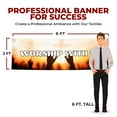 thumbnail image 2 of Worship With Us Large Banners and Signs for Outdoor by DreamController-Polyester Banner with 4 Holes for Easy Hang Indoor & Outdoor|6x2 Feet HD Banner to Promote Church| Made in USA, 2 of 6