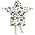thumbnail image 2 of Monster Cartoon Truck White Pattern Lamb Fleece Blanket Hoodies for Teens ,Teens Oversize Sherpa Wearable Hooded Blanket Sweatshirt with Super Pockets, 2 of 6
