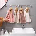 thumbnail image 2 of Naierhg Hand Towel with Lanyard Cartoon Soft Microfiber Cute Bear Design Kitchen Hanging Wipe Hand Towel Cloth Daily Use Khaki, 2 of 8