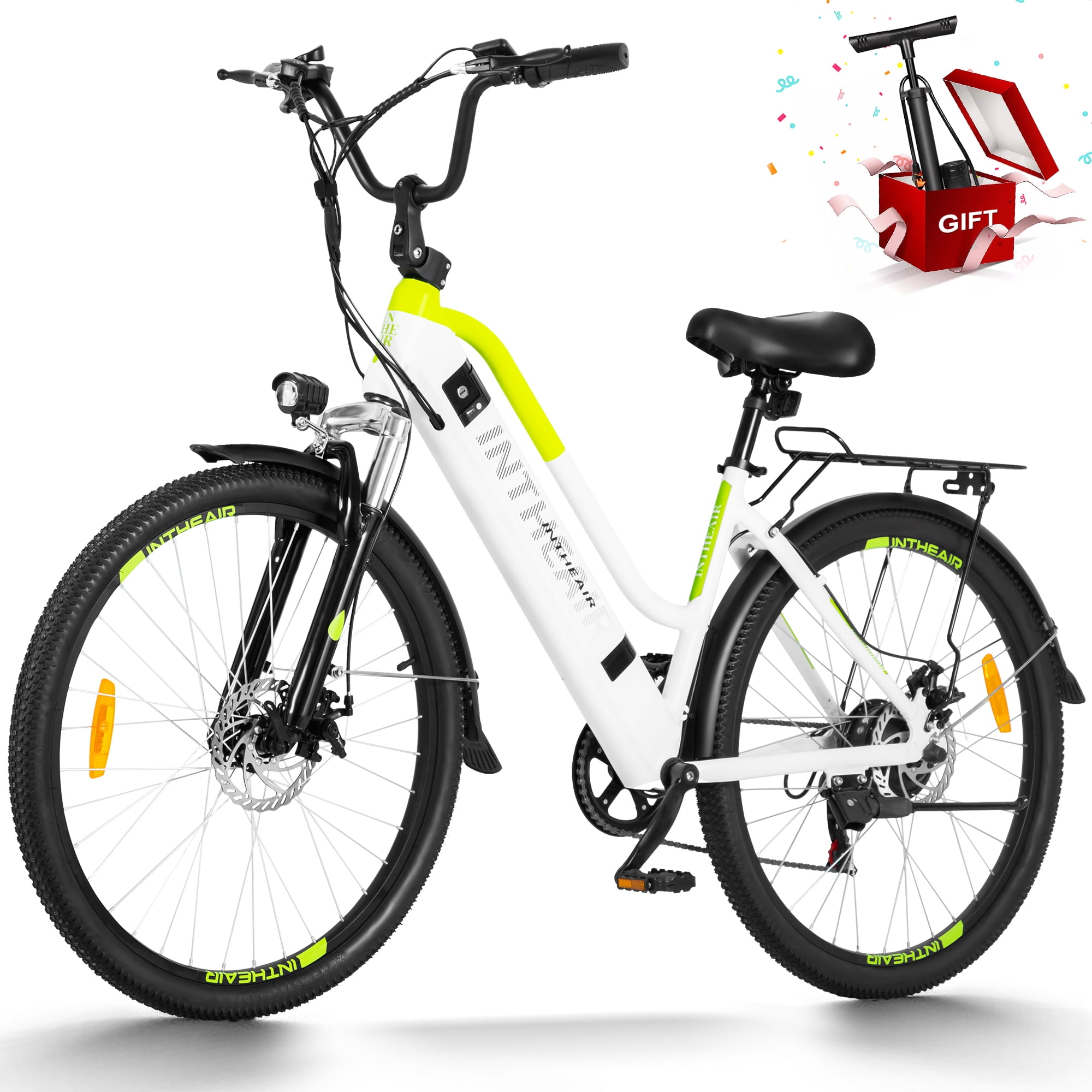 INTHEAIR Electric Bike, E-Bike for Adults 26/