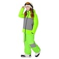 thumbnail image 2 of PXLKNZH Little Ones Big Kids Snow Suit for Boys Girls Winter Ski Hooded Jacket & Adjustable Strap Pants Set Windproof Waterproof Warm Ski Snow Suit,Mint Green,5 Years, 2 of 8