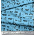 thumbnail image 2 of Soimoi Blue Cotton Duck Fabric Coffee Time Text Decor Fabric Printed Yard 42 Inch Wide, 2 of 5