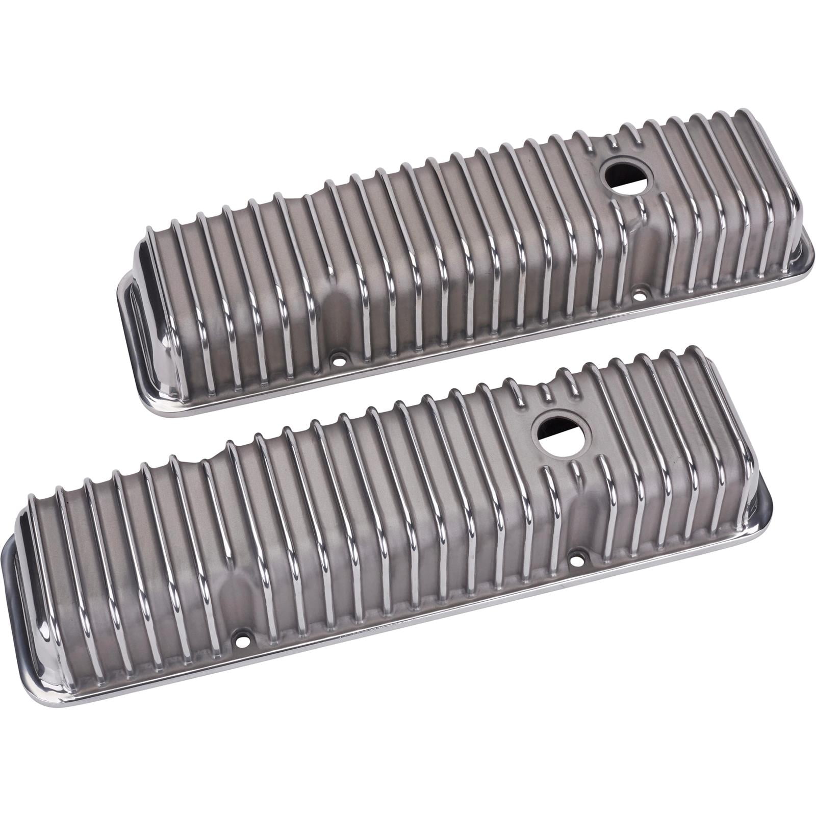 Chevy Small Block Bow Tie Finned Tall  Aluminum Valve Covers Only No Paint