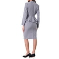 thumbnail image 4 of INSPIRE CHIC Women's Suit Sets Business Outfits Collarless Peplum Blazer Formal Pencil Skirt Suit 2 Piece Set XL Gray Purple, 4 of 7