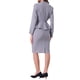 thumbnail image 3 of Conjuntos de trajes para mujeres INSPIRE CHIC, atuendos de negocios, blazer peplum sin cuello, falda lápiz formal, conjunto de 2 piezas, XL, gris púrpura, 3 of 6