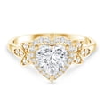 thumbnail image 4 of Rosec Jewels Lab Grown Diamond Heart Engagement Ring (1 Carat) - Statement Ring - EF-VS Quality - with Jewelry Box, 10K Yellow Gold, US 3.00, 4 of 8