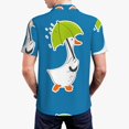 thumbnail image 6 of Wukai Goose Holding an Umbrella Men’s Polo Shirts,Quick-Dry Athletic Shirt,Classic Fit Shirts-3X-Large, 6 of 8