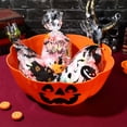 thumbnail image 3 of Miangastore 1 Pc Halloween Elements Fruit Plate Pumpkin Lamp Pattern Salad Bowl (Orange), 3 of 8