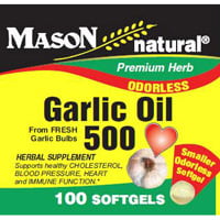 Mason huile d'ail naturel 500mg Gélules, Inodore - 100 Ea