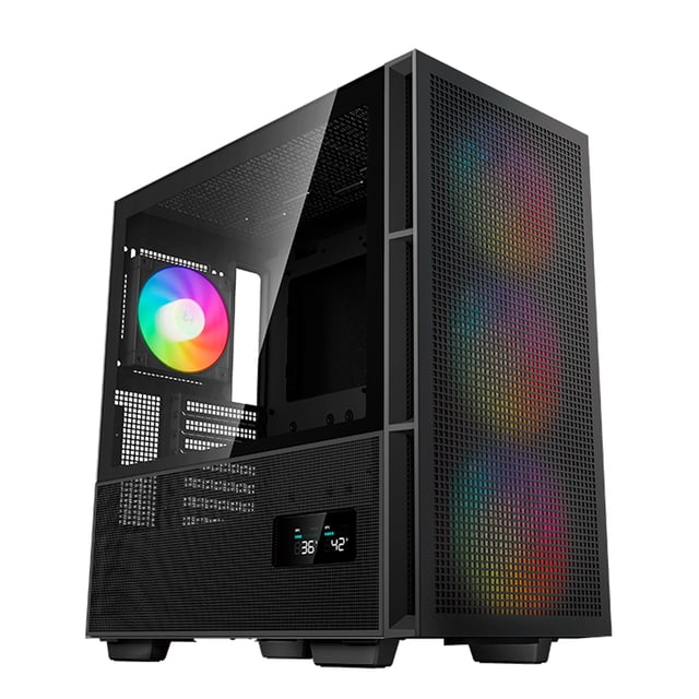 GABINETE DEEPCOOL CH560 PANTALLA DIGITAL E-ATX 4 FAN ARGB CRISTAL NEGRO R-CH560-BKAPE4D-G-1
