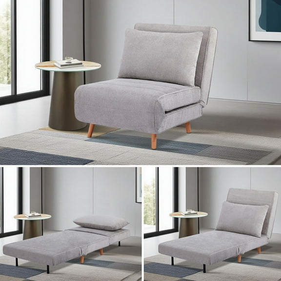 CQSXDA Convertible Sleeper Sofa Chair - 3-in-1 Upholstered Accent Chair Bed, Reclining Chaise Lounge for Small Spaces