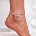 thumbnail image 4 of CHIC & ARTSY Womens Anklet 925 Sterling Silver Created Opal Layered Anklet, 4 of 7