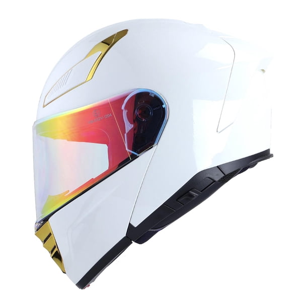 Casco Bkr Raven Blanco Mica Dorada Abatible Svs blanco M