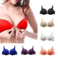 thumbnail image 5 of Women's Front Closure Bras Plus Size No-Poke Push-Up Bra, Moderate Coverage, Convertible T-Shirt Bra, 5 of 5
