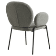 thumbnail image 5 of LeisureMod Celestial Mid-Century Modern Boucle Dining Chair Upholstered Seat and Back with Black Powder-Coated Iron Frame Side Chair with Arms for Kitchen and Dining Room Set of 4, Green, 5 of 6