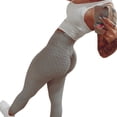 thumbnail image 4 of Douhoow Women Butt Lifting Yoga Pants High Waist Bubble Long Leggings Sport Tight Trousers, 4 of 6