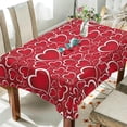 thumbnail image 3 of Coolnut Cute Love Heart Rectangle Tablecloth,Valentine's Day Mother's Day Kitchen Decoration Dinner Rectangular Table Cover for Party Holiday Hotel BBQ-Machine Washable 60x108In, 3 of 7