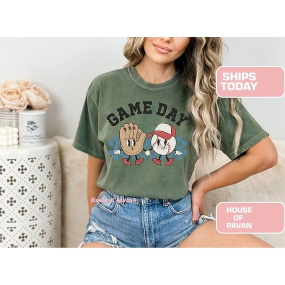 Baseball Game Day Shirt, T-Mom Graphic Tee, Sports Mom Shirt, Comfort Colors® Baseball Shirt for Women