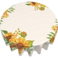 thumbnail image 3 of Sunflower Tablecloth 60 Inch Round Wrinkle Free Floral Tablecloth Suitable for Kitchen Decoration/Indoor Dining Table/Party/Picnic, 3 of 6