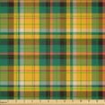 thumbnail image 2 of Ambesonne Scottish Tartan Fabric by the Yard Microfiber, Vintage Plaid Art, 5 Yards, Orange Forest Green and Teal, 2 of 2
