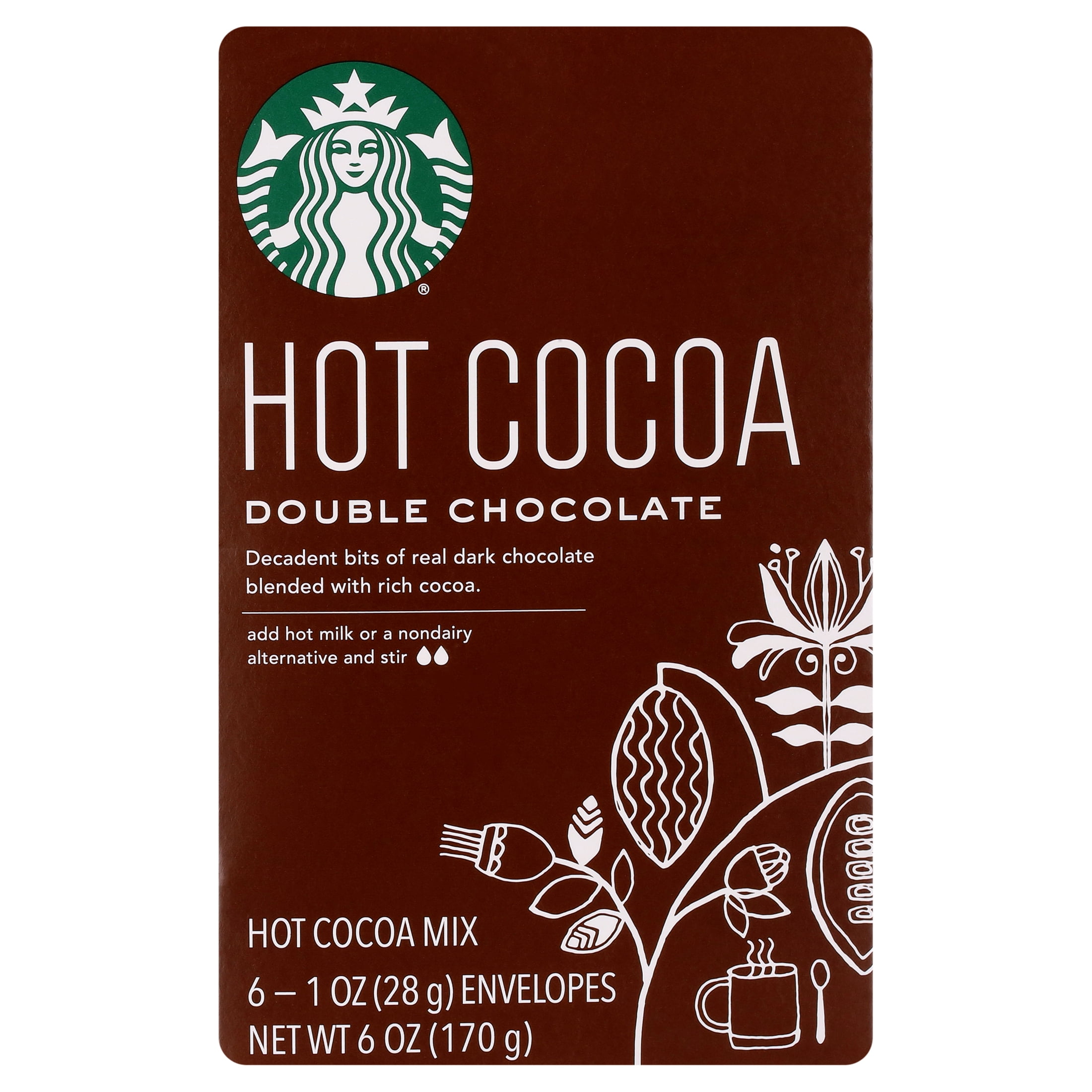 (2 pack) Starbucks Double Chocolate Hot Cocoa Mix, 6 Count Box