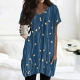 thumbnail image 2 of TQWQT Womens Plus Size Tunic Tops Long Shirts for Leggings with Pockets Oversized Tunics Short Sleeve V-Neck T Shirts Summer Women Clothes, 2 of 5