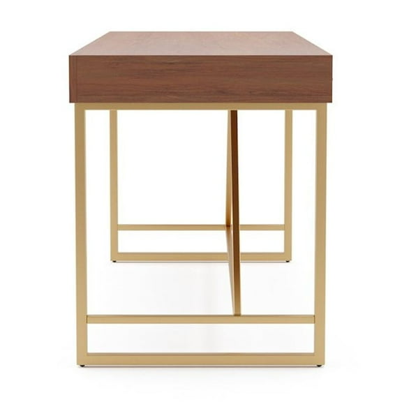 Furniture of America Teviot Wood 3-Drawer Writing Desk in Light Walnut