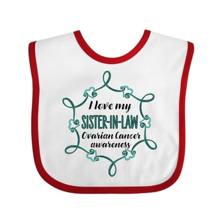 

Inktastic I Love My Sister-in-law Ovarian Cancer Awareness Gift Baby Boy or Baby Girl Bib