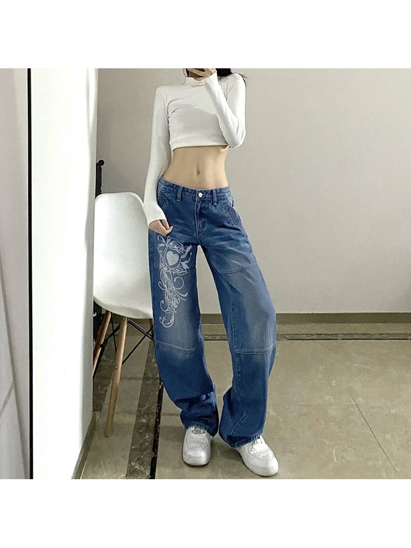 00’ 2tuck rollup baggy pants y2k Vintage Buy Vintage Y2k Wide Leg Jeans Streetwear Baggy Denim Cargo