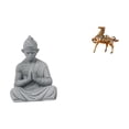 thumbnail image 1 of Estatua de mono, figura de Buda de meditación, escultura animal, adorno de caballo, piedra arenisca de latón, adecuada para sala de estar, hogar, ofic, 1 of 8