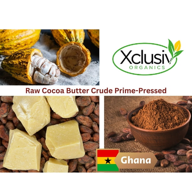 Xclusiv Organics Raw Cocoa Butter Unrefined Ghana Cocoa Butter BULK