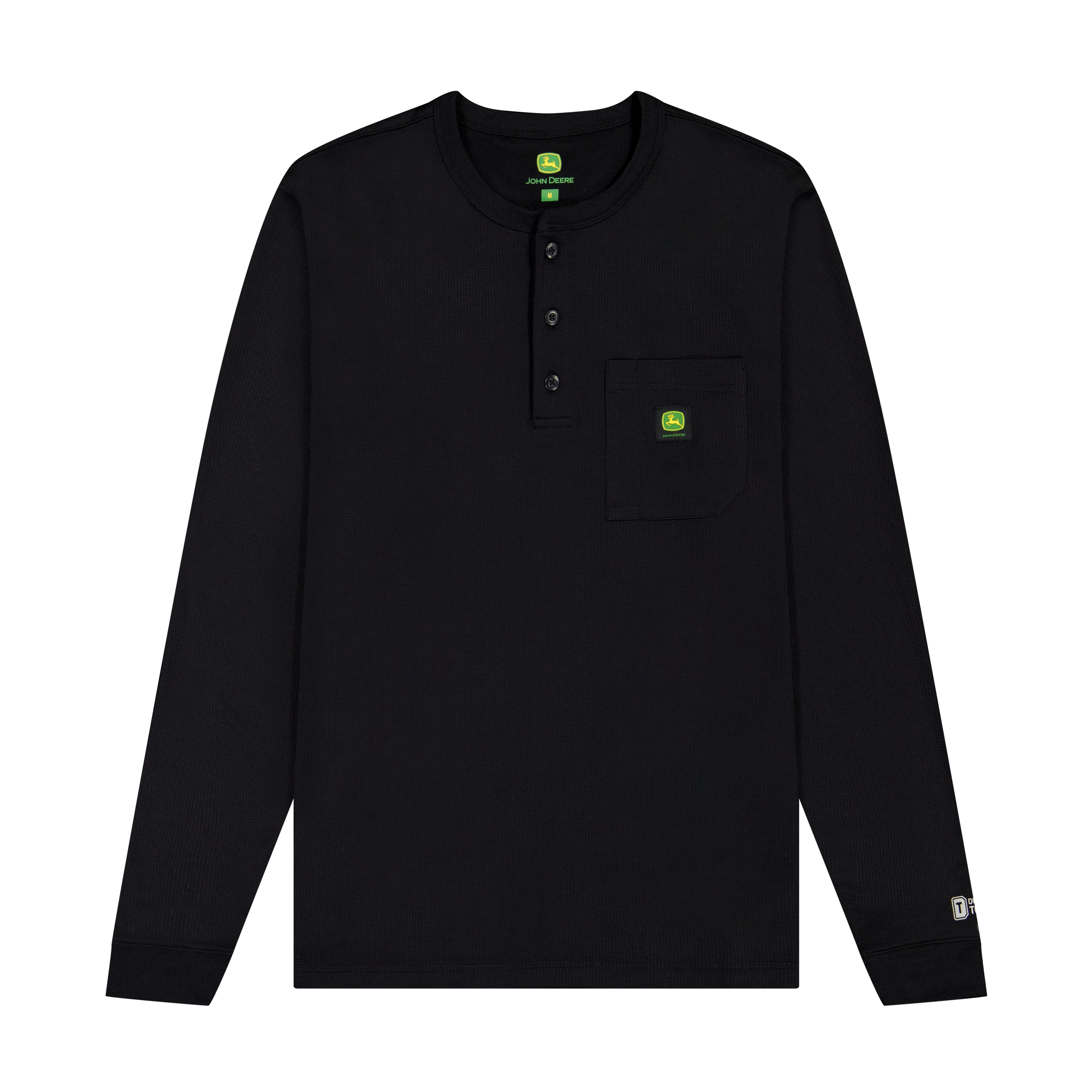 John Deere Men's Warmth Shield Long Sleeve Thermal Pocket Henley Shirt JD