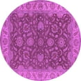 thumbnail image 1 of Ahgly Company Indoor Round Oriental Purple Industrial Area Rugs, 4' Round, 1 of 4