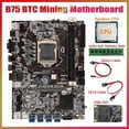 thumbnail image 2 of B75 BTC Mining Motherboard+Random CPU+DDR3 4GB 1600Mhz RAM+128G SSD+SATA Cable+Switch Cable LGA1155, 2 of 5