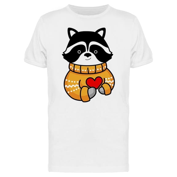 Cute Raccoon With A Heart Tee Men's -Image by Shutterstock