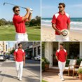 thumbnail image 6 of Trgacdwlo Linen Polo Shirts for Men Patchwork Raglan Shirts for Men Short Sleeve Summer Breathable Sun Protection Golf Polo Shirts for Men, 6 of 7