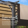 thumbnail image 6 of Sunjoy Lindt 9 x 11 ft. Outdoor Steel Arched Pergola with Adjustable Canopy for Patio, Backyard, and Garden, Tan & Brown, 6 of 12