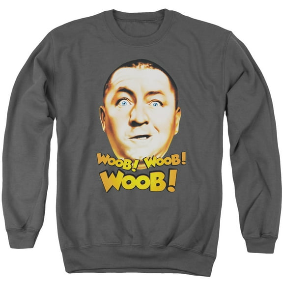 Three Stooges Woob Woob Woob Adult Crewneck Sweatshirt Charcoal