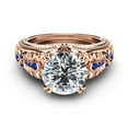 thumbnail image 3 of Art Deco Design Solid 14k Rose Gold Unique Engagement Ring, 3 of 4
