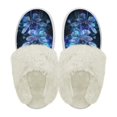 thumbnail image 2 of Chririnla Trippy Dragonfly Print Fuzzy Slippers for Women Indoor Novelty Home Shoes with Anti-Skid Sole Plush Slippers for Winter Home, 2 of 7