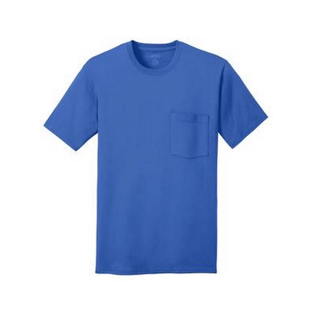 Port & Company 100% Cotton Pocket T-Shirt - Royal - Small