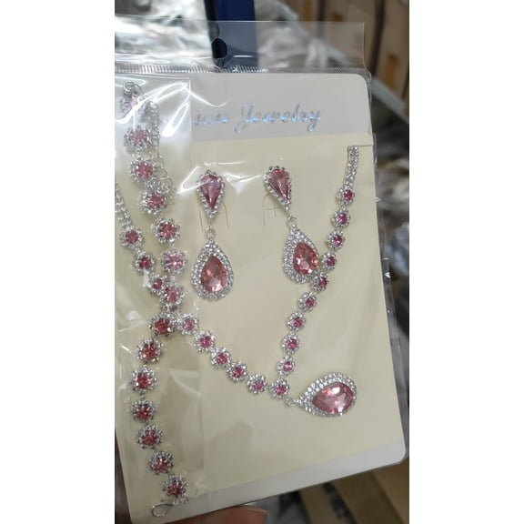 Faty-T Rhinestone Necklace Earrings Set Bridal Wedding Jewelry Sets Crystal Choker Necklace Prom Costume Jewelry Set for Women and Brides