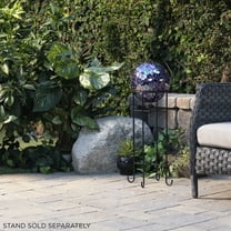 Alpine Corporation 10" Glass Mosaic Iridescent Gazing Globe, Purple