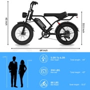 AOVOPRO AP20 Electric Bike for Adults 20 X 4.0 Fat Tire, 750W Off-Road E Bike, E-Mountain Bike 48V 18AH UL2849
