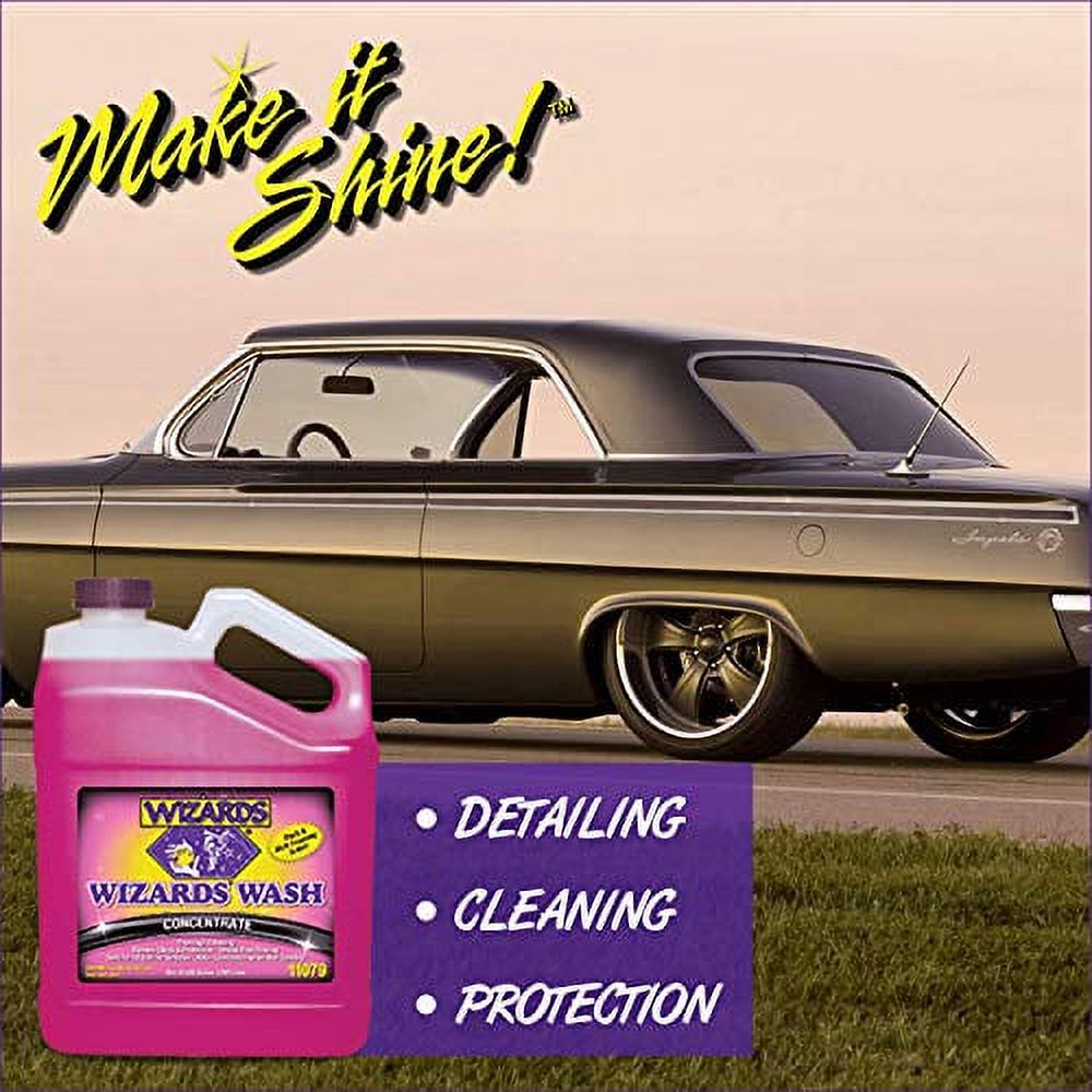 Wizards Car Wash - Super Concentrated Car Wash Soap - No Salt Biodegradable Car Wash Soap With Thick Foam - Exterior Care Products For Marine Use - Foam Cannon Soap For Car Washing Supplies - 1 Gallon - image 5 of 7