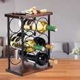 thumbnail image 3 of Countertop Wine Rack, Wood Wine Bottle Holder, Perfect for Home Decor & Kitchen Storage Rack, Bar, Cellar, Cabinet, Pantry, etc (Hold 6 Bottles)$$Home Decor, Kitchen, & Other, 3 of 7