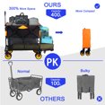 thumbnail image 6 of 400L Large Capacity Folding Wagon Cart with Deck and Extendable 50" Bed,Heavy Duty 450lbs All,Beach,Grocery Shopping,Sports,Compact Collapsible Utility Cart,Black and Orange, 6 of 7